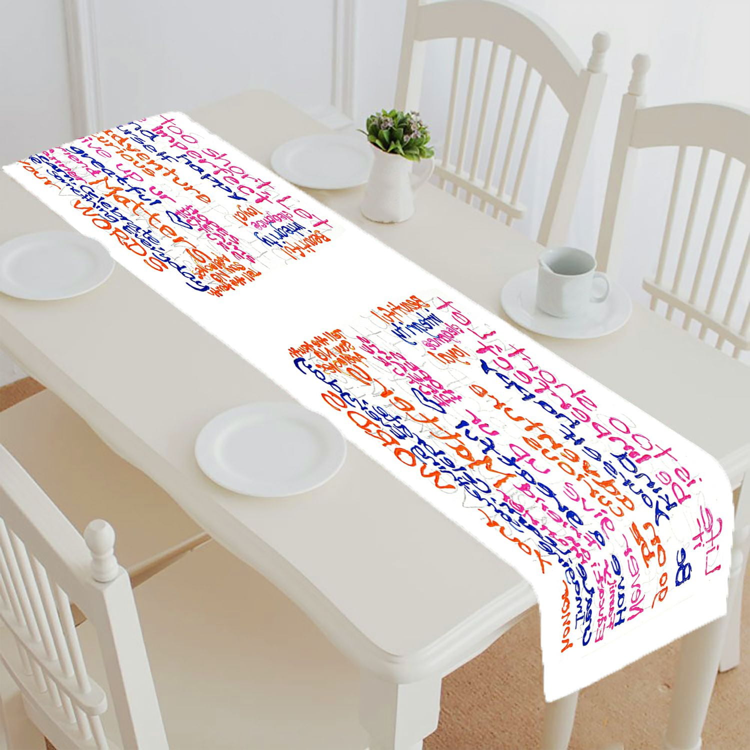 Abphqto Inspirational Quotes White Table Runner Placemat Tablecloth For Home Decor 16x72 Inch Walmart Com Walmart Com