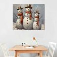 thumbnail image 2 of Nawypu  Christmas Landscape Canvas Wall Art Prints,Modern Farmhouse Style Fine Art Winter Landscape Smiling Snowman With Scarf Hat Retro Vintage Poster Funky Art Gift Decorative For Bedroom, 2 of 4