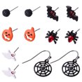thumbnail image 1 of 6 Pairs Halloween Earrings Creative Assorted Dangle Earrings Stud Earrings, 1 of 10