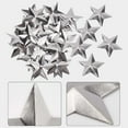 thumbnail image 4 of 100pc 100PCS 1.5" Galvanized Metal Stars Vintage Rustic Star Silver Primitive Stars Three Dimensional Christmas Tree Star for Hanging Wall Holiday Wreath Decor Handmade Accessory, 4 of 7