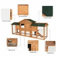 thumbnail image 5 of Kinbor 74in Wooden Chicken Coop Hen House Rabbits Hutch with 2 Ramps and Removable Tray, 5 of 7