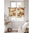 thumbnail image 3 of Brown Ombre Sheer Curtains 45 Inch Length 2 Panels Set, Gradient Abstract Art Vintage Voile Window Treatment Rod Pocket Small Kitchen Curtains Drapes for Bedroom 52"x45"x2, 3 of 7