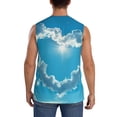 thumbnail image 4 of Lsque Heart Shaped Cloud Print Men's Cotton Blend Sleeveless Muscle Shirts (S-3XL)- Moisture Wicking, Odor Protection, UPF 30+,Small, 4 of 8