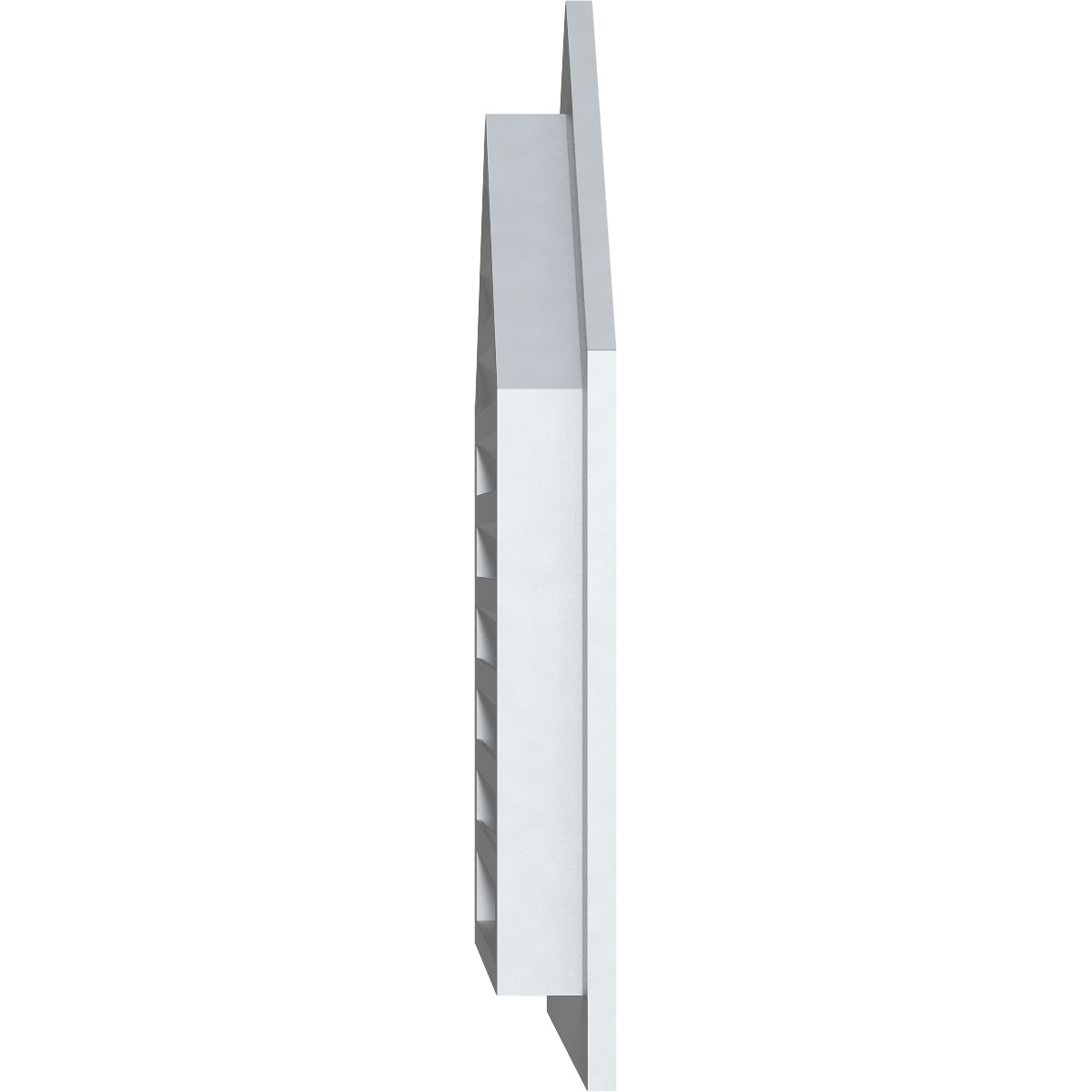 Ekena Millwork 12"W x 34"H Peaked Top Gable Vent (17"W x 38 3/4"H Frame Size) 5/12 Pitch: Functional, PVC Gable Vent w/ 1" x 4" Flat Trim Frame