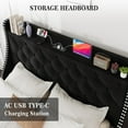 thumbnail image 4 of King Size Bed Frame with Adjustable Headboard, Upholstered Platform Bed Frame with Wooden Slats Support, No Box Spring Needed, Non-Slip, Noise-Free, Easy Assembly, Black, 4 of 9