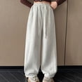 thumbnail image 4 of Ccpelsie Girls Spring Casual Lounge Pants Wide Leg Loose Fit Sweatpants Elastic Waist Drawstring Joggers for Home Comfort(A01-Light Gray,5-6 Years), 4 of 7