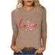 thumbnail image 3 of RKSTN Valentines Gift 3/4 Length Sleeve Womens Tops Oversized Crewneck Valentine Day Loves Heart Graphic Print Short Sleeve T Shirt Womens Casual Plus Size Round Neck Three Quarter Sleeve Tee Shirt, 3 of 6
