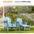 thumbnail image 3 of VINGLI Folding Adirondack Chair with Ottoman, Waterproof Plastic HDPE Firepit Chair for Outside with Hidden Footrests(Blue), 3 of 7