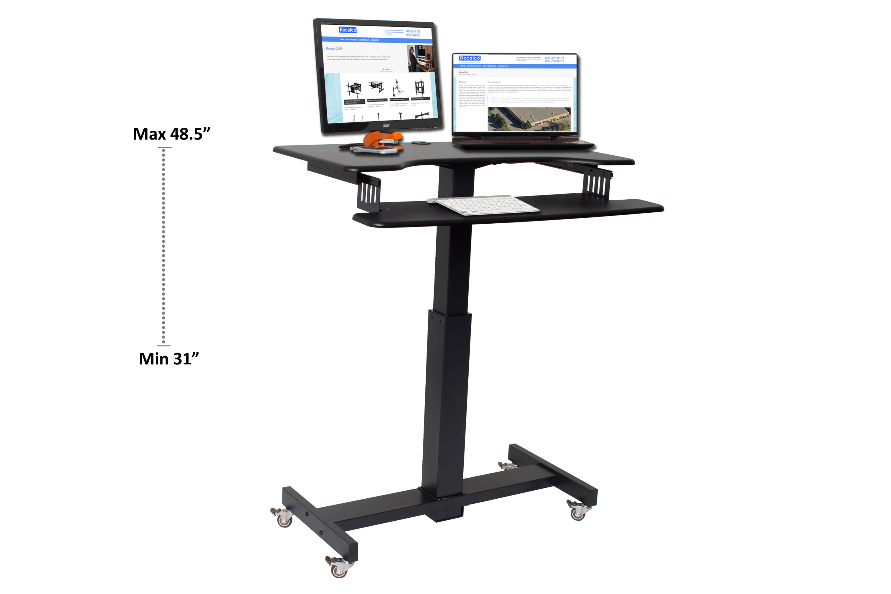 Computer Laptop Sit Stand up Desk Height Adjustable Rolling Lift Home Office US for sale online 