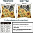 thumbnail image 4 of Sunflower Bee Pillow Covers 20x20 Set of 2 Spring Summer Yellow Floral Decorative Throw Pillows Outdoor Farmhouse Pillowcases Linen Cushion Case Decor for Home Sofa Couch Bed, 4 of 6