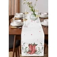 thumbnail image 2 of Table Runners 72 Inches Long Dress Scarves, Merry Christmas Farmhouse Kitchen/Dining Table Runner, Coffee Tablerunners, Winter Red Boots Stars Berry Leaves 13x72 Inch, 2 of 7