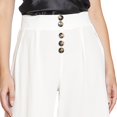 thumbnail image 4 of Pantalón Para Mujer Ancho Corto Tiro Alto Con Botones Color Hueso Casual 330720 blanco G INCÃGNITA 330720, 4 of 5