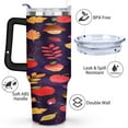 thumbnail image 3 of Mushroom 40 Oz Tumbler with Handle Lid and Straw, Stainless Steel Double Walled Vacuum Insulated Cup, Cute Anniversary Wedding Birthday Gifts Tumbler for Women Men Friends Outdoor Indoor, 3 of 7