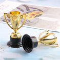 thumbnail image 2 of 12pcs Golden Mini Award Trophy Plastic Reward Prizes Decor Kindergarten Kids Gift Awards Trophy with Black Base for Competition Games, 2 of 3