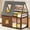 Brown, variant on Rustic twin house bunk bed with no box spring for a simple and practical bedroom solution