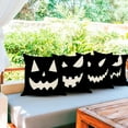 thumbnail image 5 of Pillow Covers Set of 4 Home Outdoor Decorative Halloween Black and White Pumpkin Throw Pillow Cases for Sofa Cushion Couch Pillowcase, 5 of 6