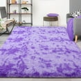 thumbnail image 7 of Noahas Fluffy Area Rug for Living Room Bedroom, 4 x 6 Tie-Dyed Purple Rug Fuzzy Non-Slip Modern Carpet Ultra Soft Faux Fur Rugs for Dorm Kids Room Home Decor, 7 of 7