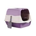 thumbnail image 4 of Hooded Cat with Front Door Flap, Enclosed and Covered Cat Toilet, Pet with Lid Portable Cat Litter Tray for Indoor Cats, 4 of 8