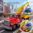 thumbnail image 2 of Chak’s Choice Friction powered trailer toys, crane car transport toys, lights and sound - durable ABS construction, battery powered, suitable for ages 3 +, 2 of 5