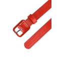 thumbnail image 2 of Cinturones delgados INSPIRE CHIC para mujeres con hebilla rectangular, cinturón de cuero ajustado para pantalones y vestidos, se ajusta a la cintura de 78-95 cm/30.7-37.4" rojo, 2 of 4