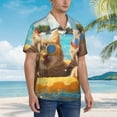 thumbnail image 3 of Pofeuu Sunglasses Beach Kittens Print Hawaiian Shirt for Men Sleeves Casual Button Down Summer Beach Dress Shirts T-Shirts,Small, 3 of 7