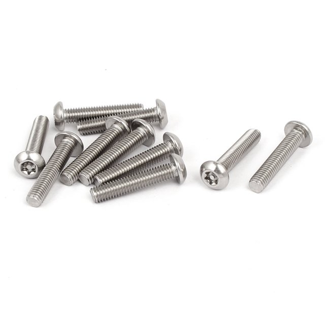 Tornillos de seguridad con cabeza de botón Torx de acero inoxidable 304 M5x25mm a prueba de manipulaciones 10 piezas