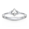 thumbnail image 2 of Birthstone Oval Ring with Shoulder Accents - Diamond/White Topaz (April), 2 of 5