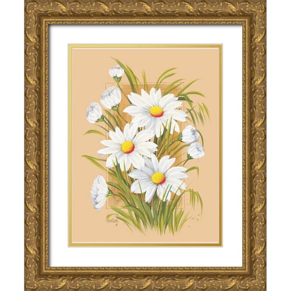 Divisova, Jaroslava 25x32 Gold Ornate Wood Framed with Double Matting Museum Art Print Titled - Flowers Composition I