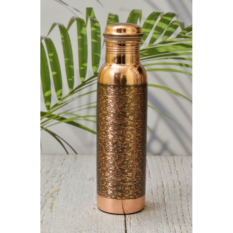 American Ayurveda Pure Copper Water Bottle 600ml - Joint-Free, Leak-Proof Flask