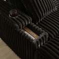 thumbnail image 6 of 84" Loveseat Cloud Couch with 2 Ottomans and 2 Cup Holders, Modular Deep Seat Sectional Sofa with Hidden Storage and Throw Pillows for Living Room, Black, 6 of 9