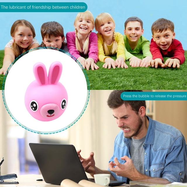 Juguetes para bebés, juguetes de descompresión, lindos juguetes sensoriales para bebés para niños (conejo rosa) Likrtyny libre de BPA