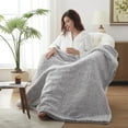 thumbnail image 2 of Westinghouse 50x60"Electric Blankets Heated Throw, Soft Cozy Sherpa Heating Blanket, 6 Heat Settings & 4 Hours Auto Off, Grey Back Printing, 2 of 9