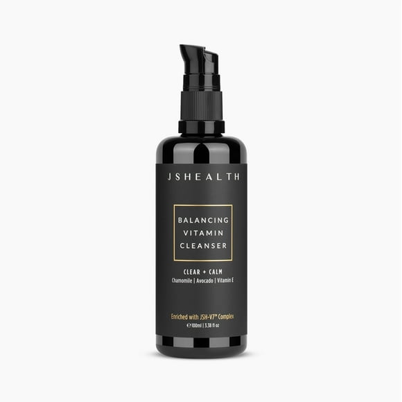 Limpiador facial JSHealth - Limpiador facial suave y lavado facial para mujeres y hombres con vitaminas C y E, aceite de aguacate y manzanilla