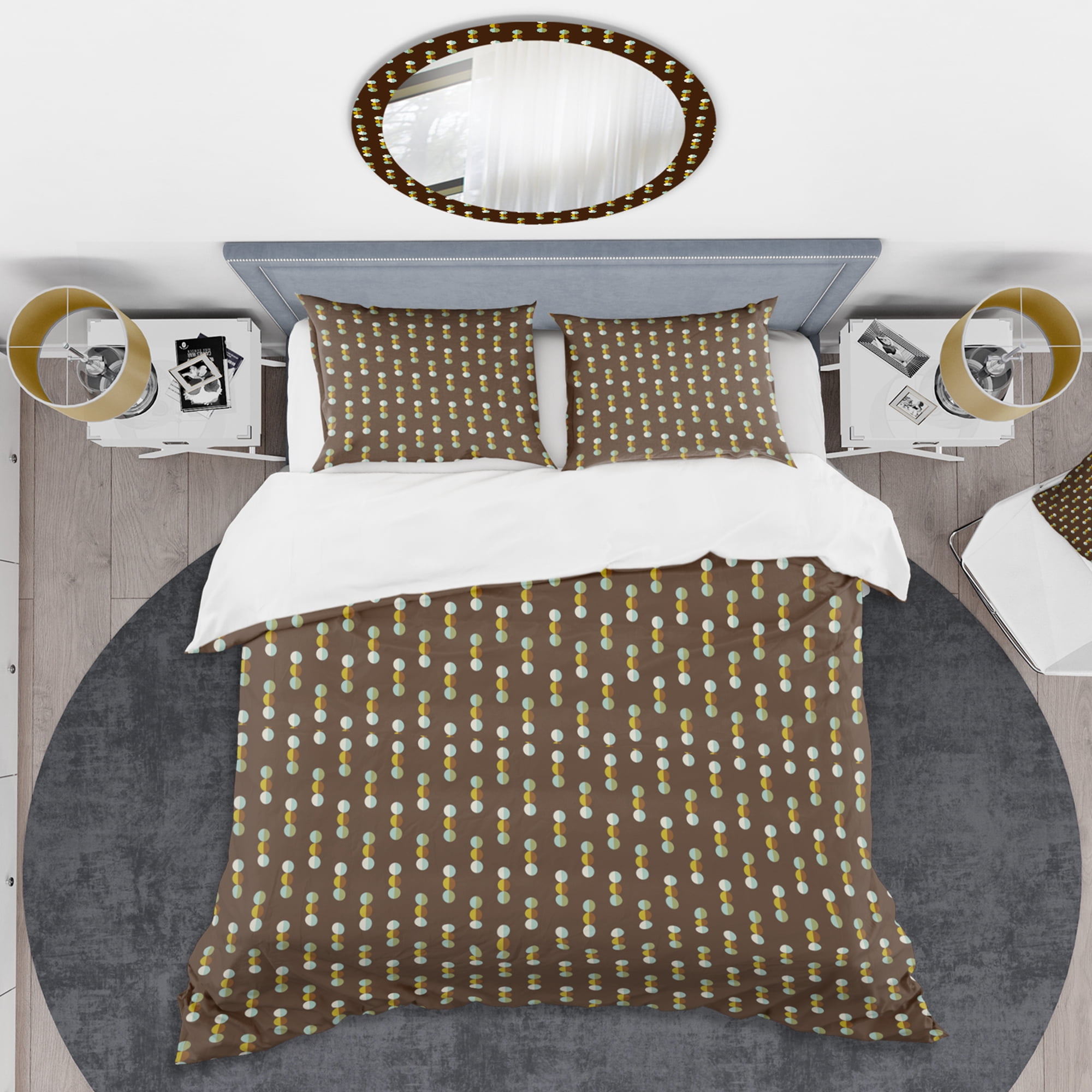 Designart 'Geometric Mod Dots' Mid-Century Modern Duvet Cover Set