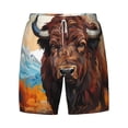 thumbnail image 4 of Lsque Mens Swim Trunks Oil Painting Style Iceberg Yak Pattern - Bathing Suit Compression Liner - Beach Swim Shorts Swimwear - (S-3XL) - Stretch Quick Dry -Medium, 4 of 9