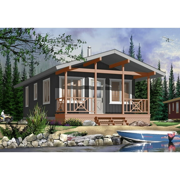 728-1905: Small & affordable Tiny home 2 Bed, 1 Bath Luxury Home Plan, 540 Sq Ft: Full Blueprints with License to Build by Home Plan Marketplace - Lesuto