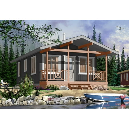 728-1905: Small & affordable Tiny home 2 Bed, 1 Bath Luxury Home Plan, 540 Sq Ft: Full Blueprints with License to Build by Home Plan Marketplace - Lesuto