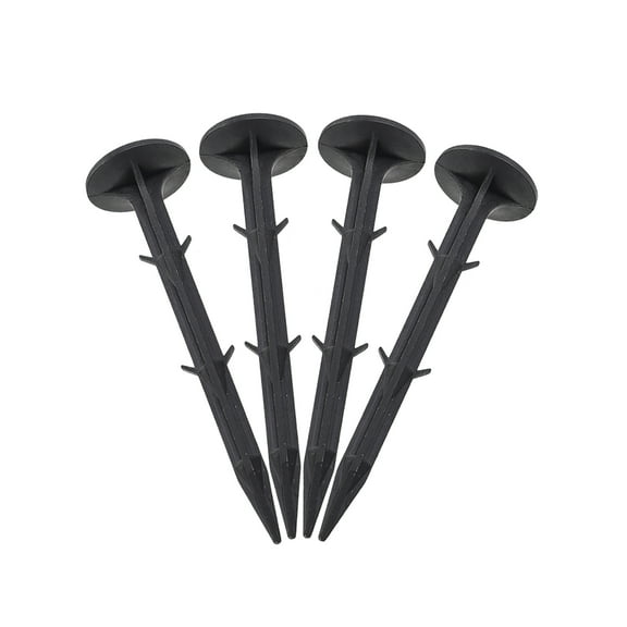 Uxcell Plastic Garden Stakes Screws Landscape Ground Nail 6.1" Length Black 20pcs