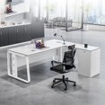 thumbnail image 4 of Modern Standing Office Desk Shelf Corner Drawers Bookshelf Computer Desks Supplies Executive Mesa De Computador Home Furniture My Lux Decor Round, 4 of 30