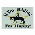 thumbnail image 1 of Animal Cutting Board, If I'm Riding I'm Happy Typographic Cowboy Man on Horse Silhouette Star, Decorative Tempered Glass Cutting and Serving Board, in 3 Sizes, by Ambesonne, 1 of 2