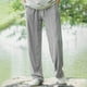 thumbnail image 1 of Pantalones largos para hombre, moda de verano, lisos, informales, con cintura elástica y bolsillos, 1 of 6
