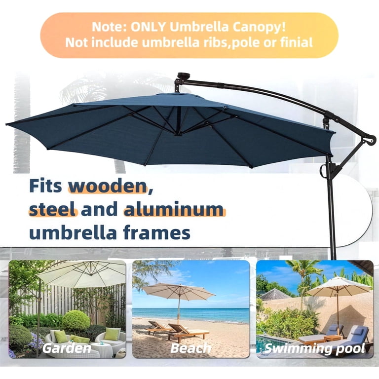 heavy duty offset patio umbrella canopy cover Veranda 13-Foot Water-Resistant this water 11FT Cantilever Patio Umbrella Replacement
