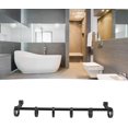 thumbnail image 2 of Poste móvil con 6 ganchos, poste de baño de doble uso de aluminio espacial, barra móvil con pegatinas y tornillos para el baño del hogar, negro mate, 15,7 pulgadas, 2 of 5