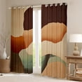 thumbnail image 2 of Manfei Modern Abstract Aesthetic Blackout Curtains Set of 2 (52x84 Each),Geometric Artistic Window Curtains,Beige Brown Ombre Curtains and Drapes For Children,Breathable Home Decor, 2 of 6