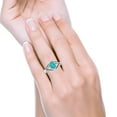 thumbnail image 4 of Halo Oval Split Shank Ring Amethyst Paraiba Tourmaline CZ 925 Sterling Silver Size 5, 4 of 4