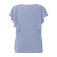 thumbnail image 6 of Tops for Women Trendy Tunic Blouse Floral Women Cool Gear Ladies Trendy Tops Sweater Tees for Ling Sleeve T Shirts Band 13 Tall Shirts Casual Long Sleeve Cropped Satin Shirt Short Ladies Blue L, 6 of 6