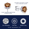 thumbnail image 5 of MomentWish Sterling Silver Birthstone Earrings,2 Carat Round Shaped Moissanite Solitaire Stud Earrings,Gift for Her, 5 of 8