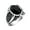 Black, variant on Happy date Stainless Steel Signet Biker Rings Stainless Steel Rings for Men Vintage Biker Signet