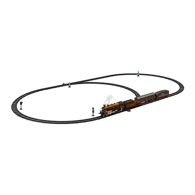 HILABEE Ensemble de Train Électrique Cadeau d'Anniversaire Locomotive à Vapeur Modèle Jouet Marron