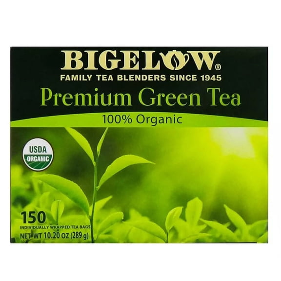 Bigelow Tea Bags Premium 100% Organic Green Tea 150 Tea Bags